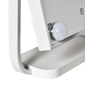 EasyComfort Specchio Trucco Illuminato Inclinabile con 12 Luci LED e Luminosità Regolabile, 32.8Lx11x47.4cm