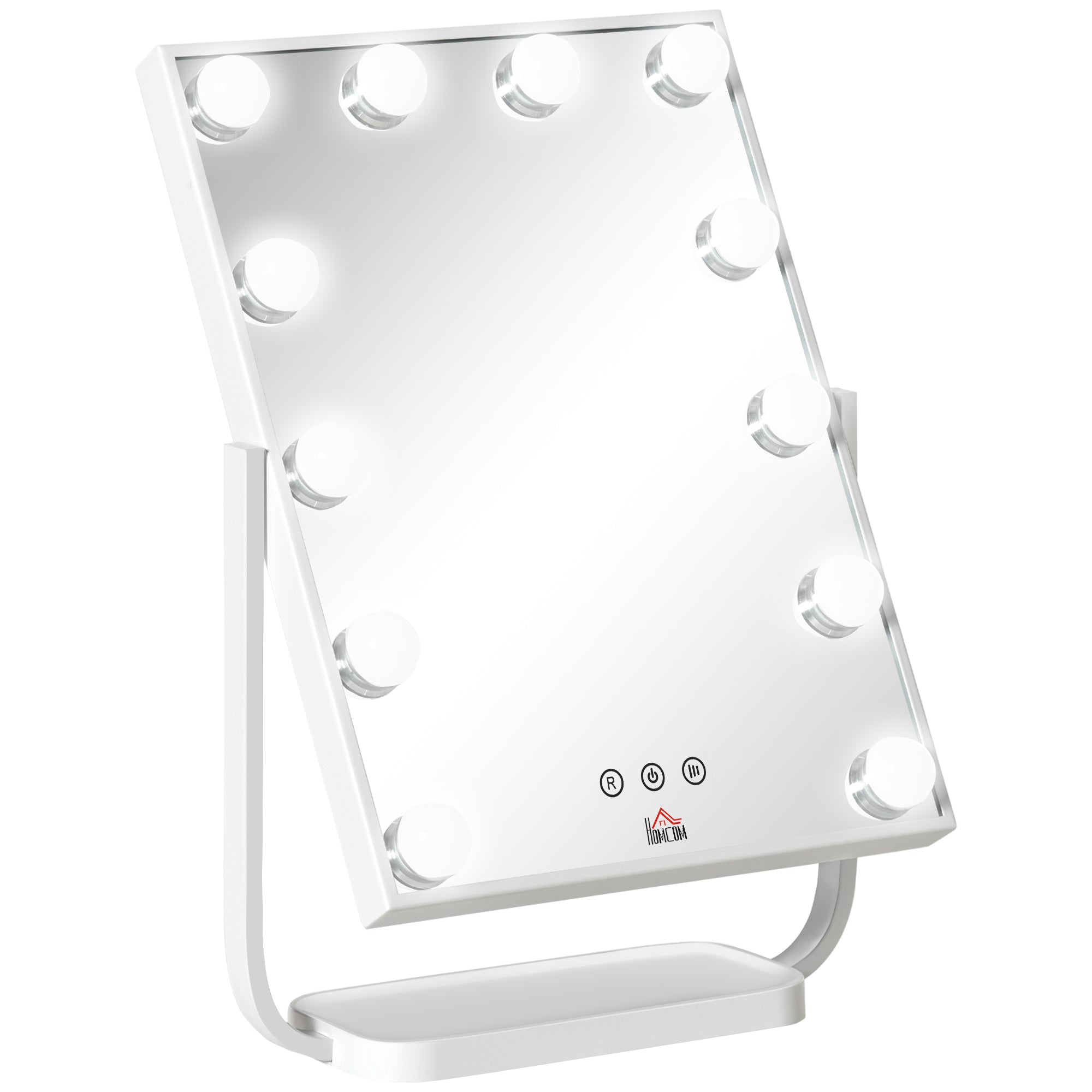 EasyComfort Specchio Trucco Illuminato Inclinabile con 12 Luci LED e Luminosità Regolabile, 32.8Lx11x47.4cm