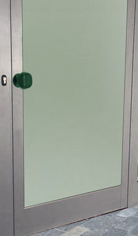 Maniglia su rosetta tonda SAGUATTI  831/60SQ in alluminio verde lucido