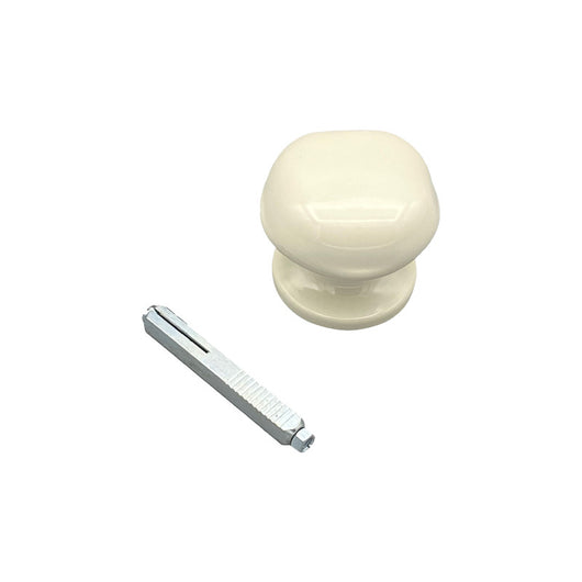 Maniglia su rosetta tonda SAGUATTI  831/60KQ in alluminio bianco lucido