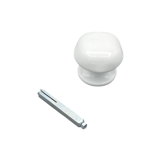 Maniglia su rosetta tonda SAGUATTI  831/60TQ in alluminio bianco lucido