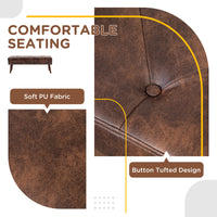 Easycomfort Panca Fondoletto e da Ingresso Imbottita con Rivestimento in PU, 114x38x42cm, Marrone