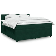 Giroletto a Molle con Materasso Verde Scuro 180x200 cm Velluto 3287809