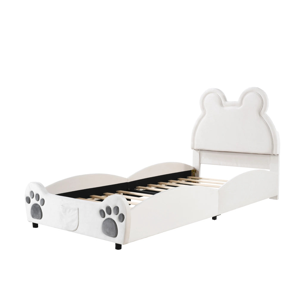letto imbottito velluto bianco 90 x 200 cm