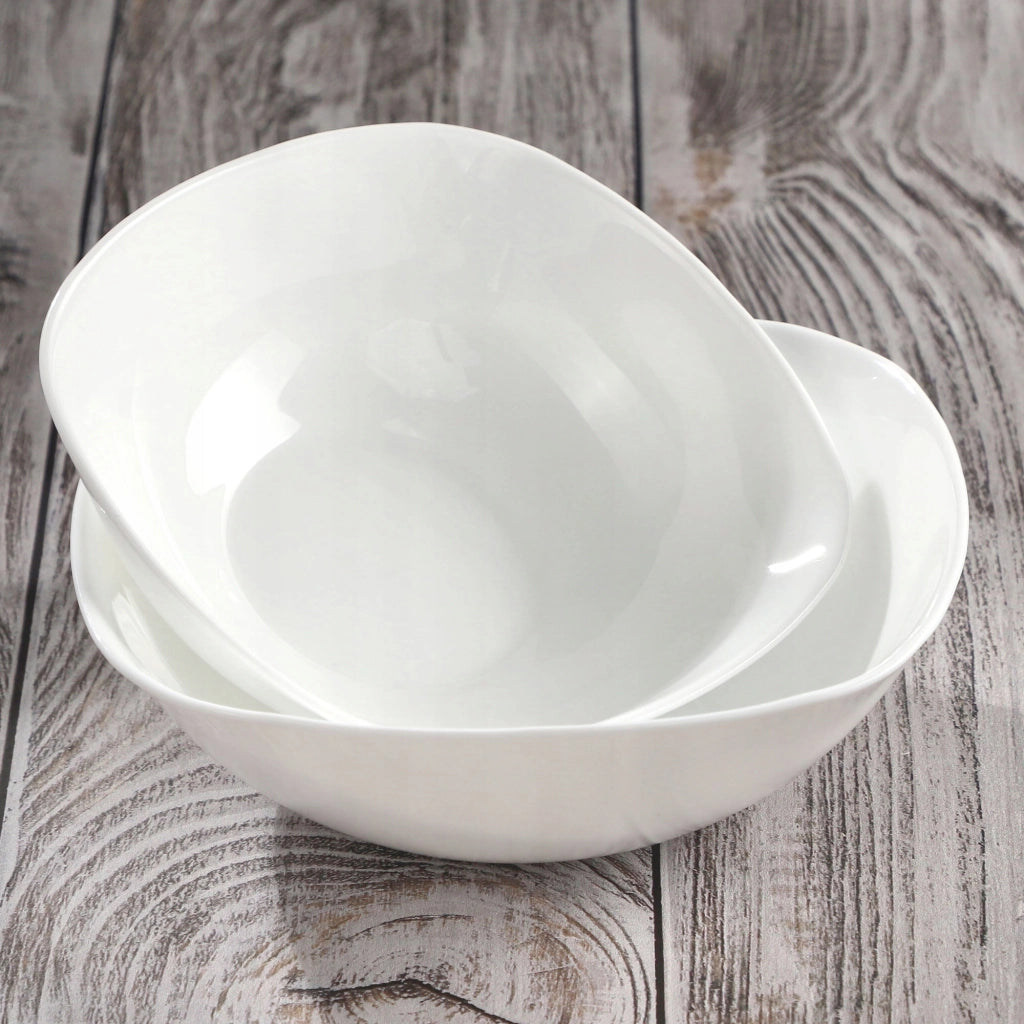 Ciotole da insalata KADAX da 19 cm in vetro, ideali per zuppe e snack, colore bianco, set da 3 pezzi.