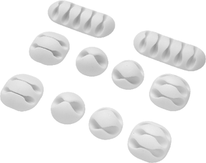 Clip fermacavi adesivo 10pz bianco maurer - cf busta