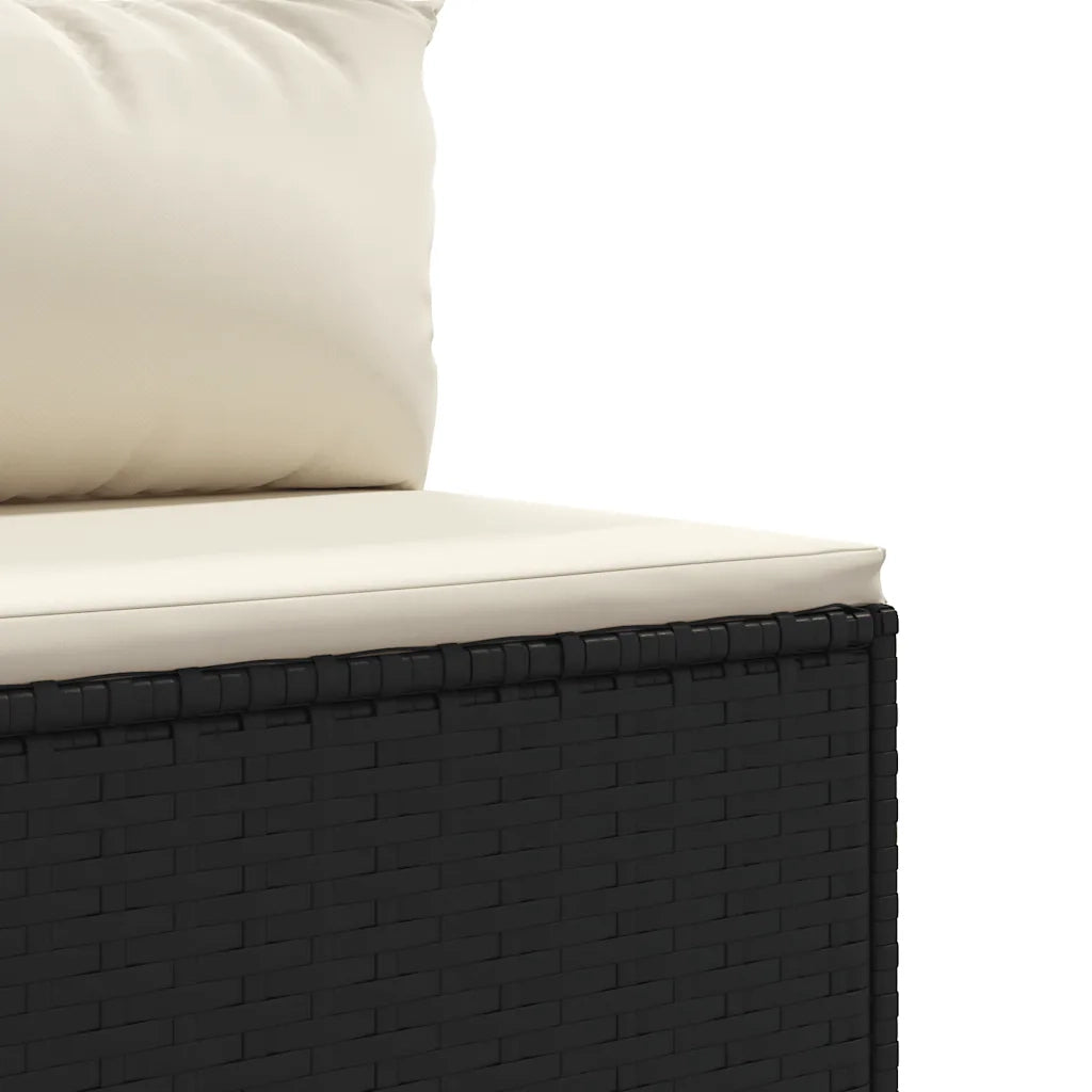Set Divani da Giardino con Cuscini 7pz Nero Polyrattan 3308432