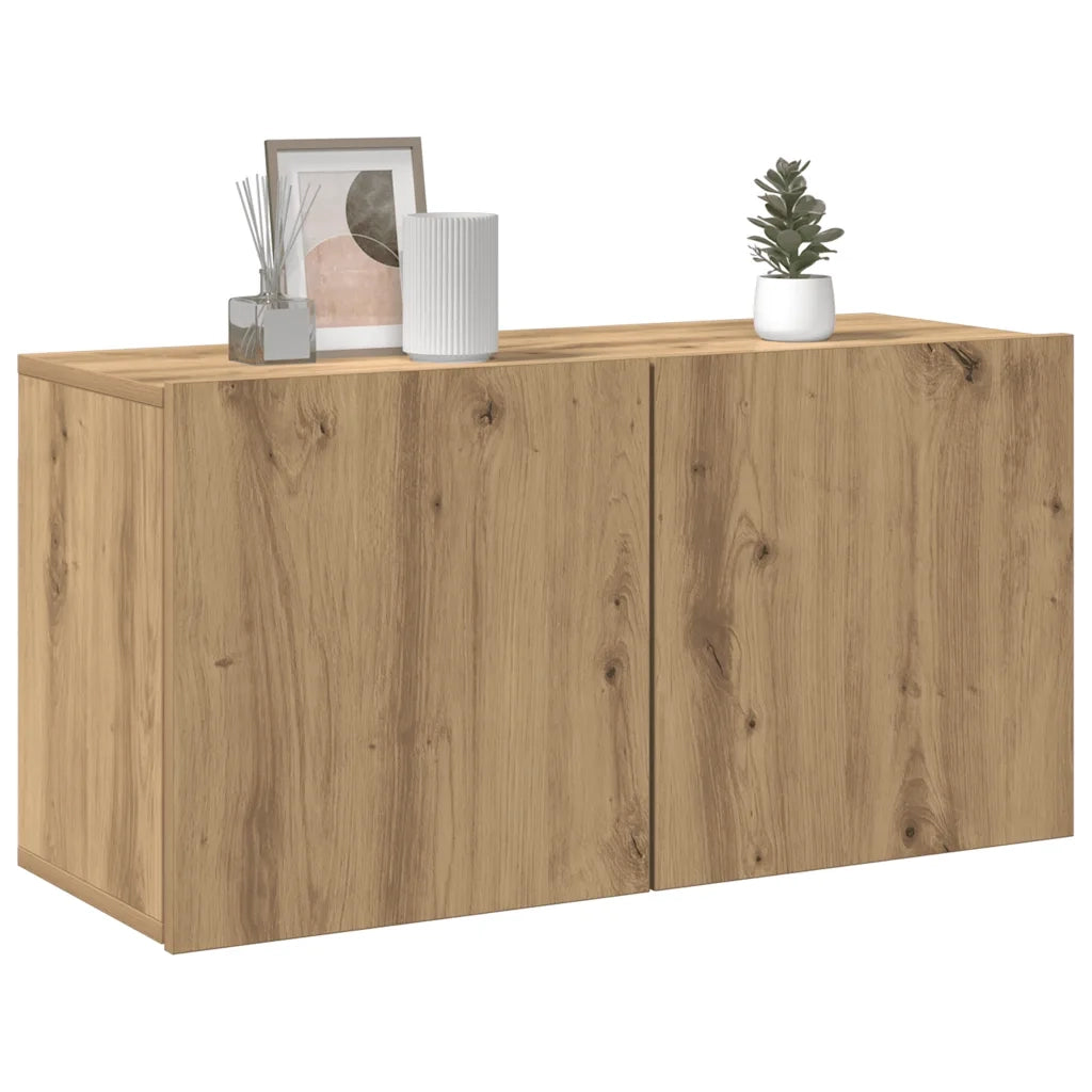 Mobile TV a Parete Rovere Artigianale 80x30x41 cm 857668