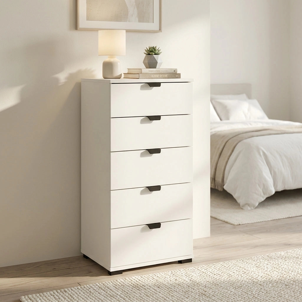cassettiera moderna 5 cassetti cm 45x40x95 h - PLUS