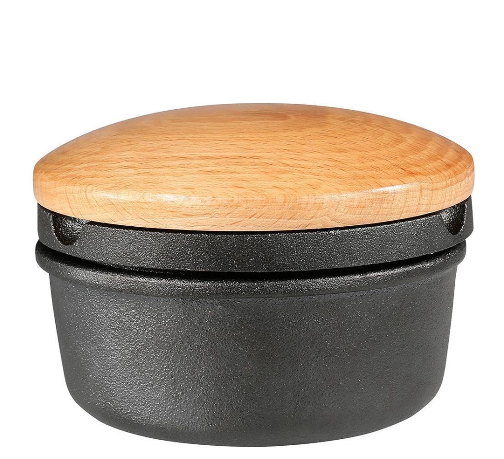 Zassenhaus M076141 Grattugia per Spezie XL in Ghisa con Vano Portaoggetti e Coperchio in Legno di Faggio colore Nero