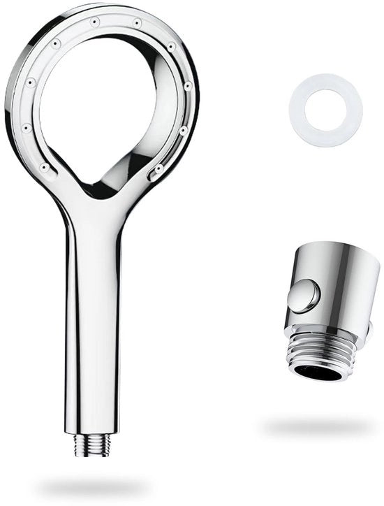 Douchekop con funzione di risparmio di acqua - alta pressione - douchetta manuale - valvola di chiusura - connessione 1/2 pollice - materiale ABS di alta qualità