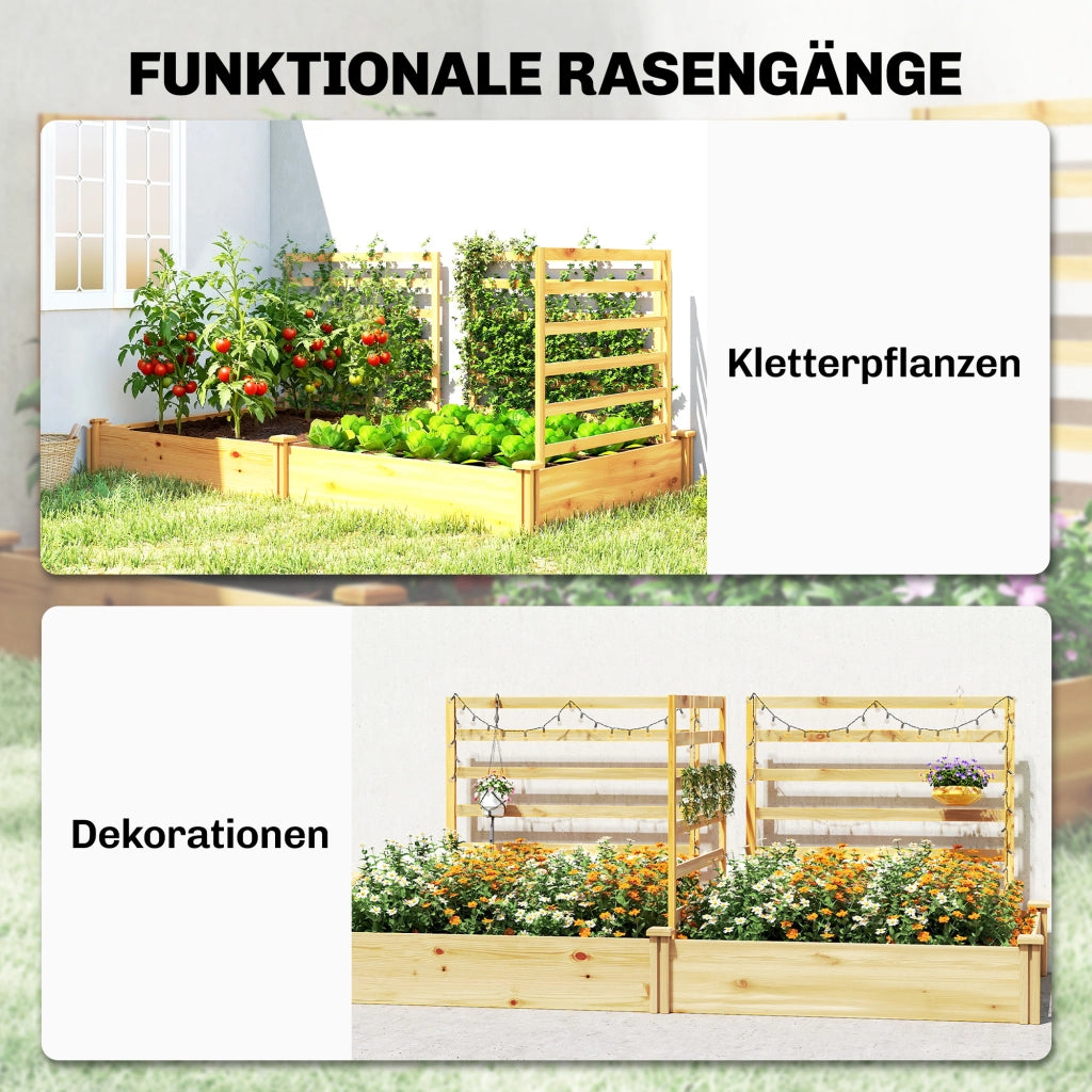 Fioriera con grigliato divisorio in legno da giardino ¨C Xylo ¨C 240x125x102 cm legno naturale