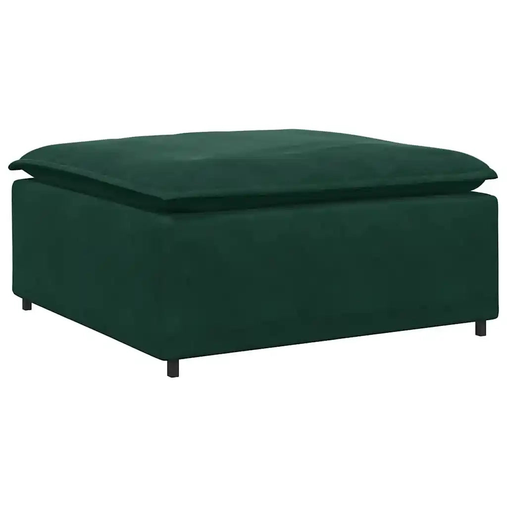Divano da Giardino-Modulo Poggiapiedi Divano Modulare Verde Scuro 100x100x48 cm 161592