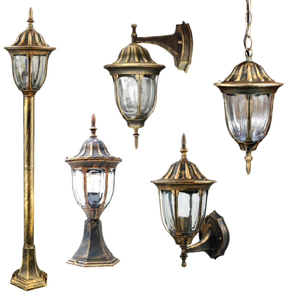Lampione da esterno Florencia oro patina E27 98cm Polux