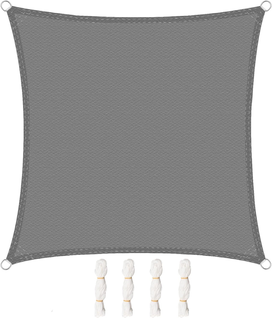 Vela ombreggiante 2x2m in HDPE 180 g/m² Traspirante Tenda a Vela Parasole Quadrato Protezione Solare Respirante Anti UV Giardino Esterni Beige