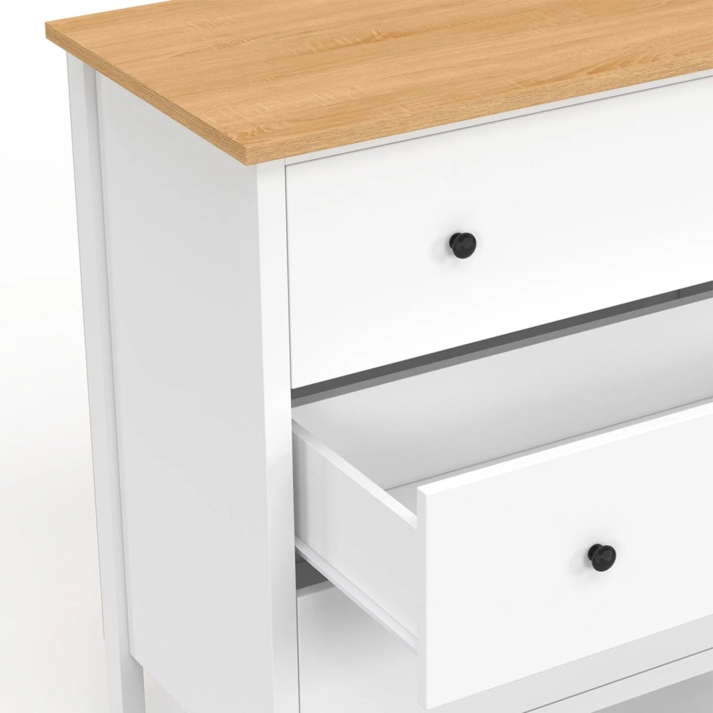 ACHILLE Cassettone a 3 cassetti 80 cm piano in legno bianco