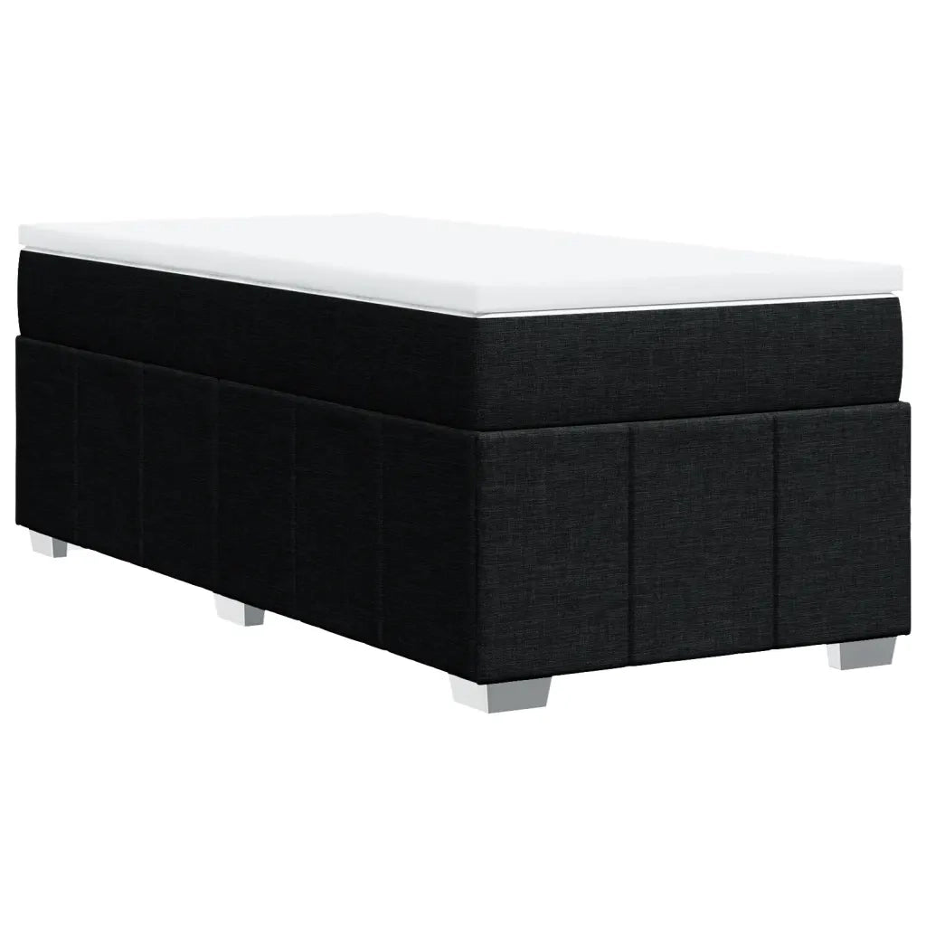 vidaXL Giroletto a Molle con Materasso Nero 90x200 cm in Tessuto