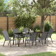 Set da Pranzo per Giardino 7 pcs Grigio e Nero 3379126