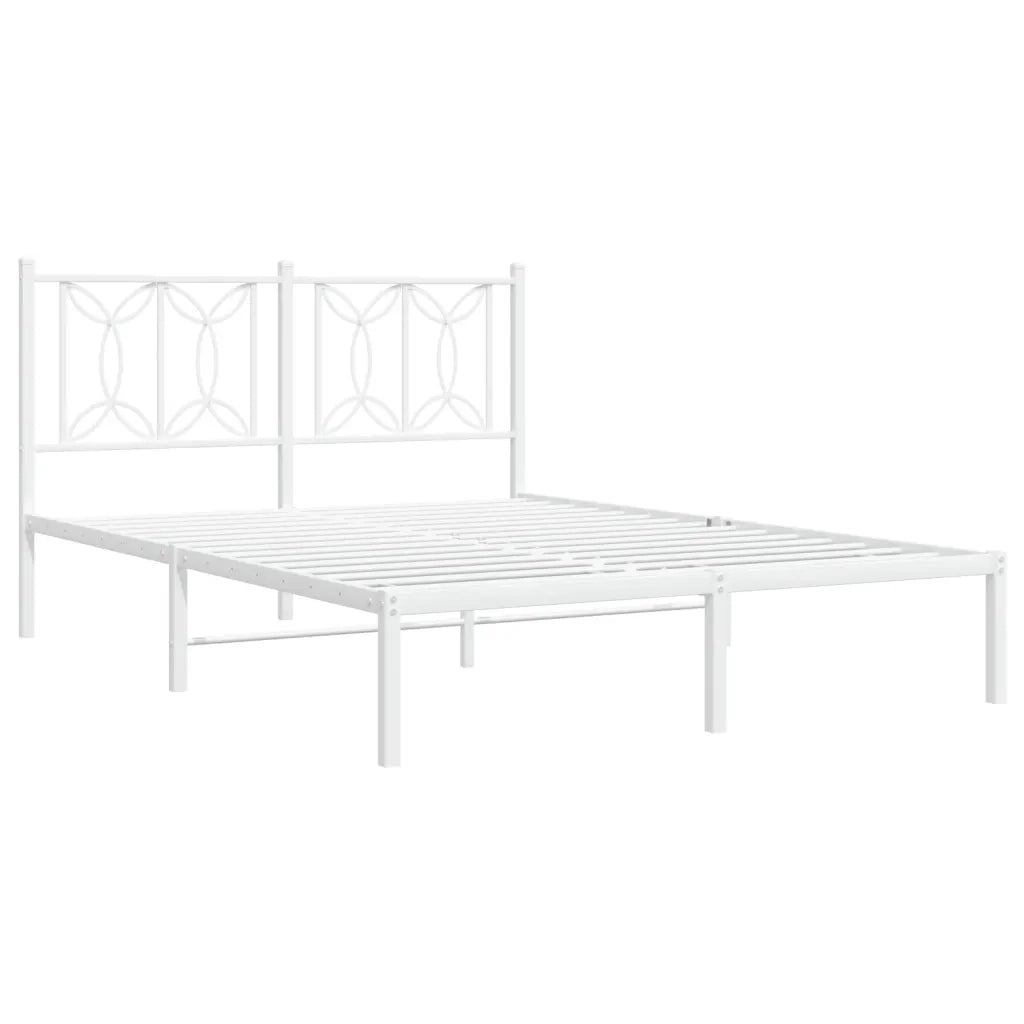 Giroletto con Testiera Metallo Bianco 140x200 cm 376178