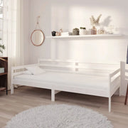 Divano Letto con Materasso 90x200 cm Bianco in Legno di Pino cod mxl 63687