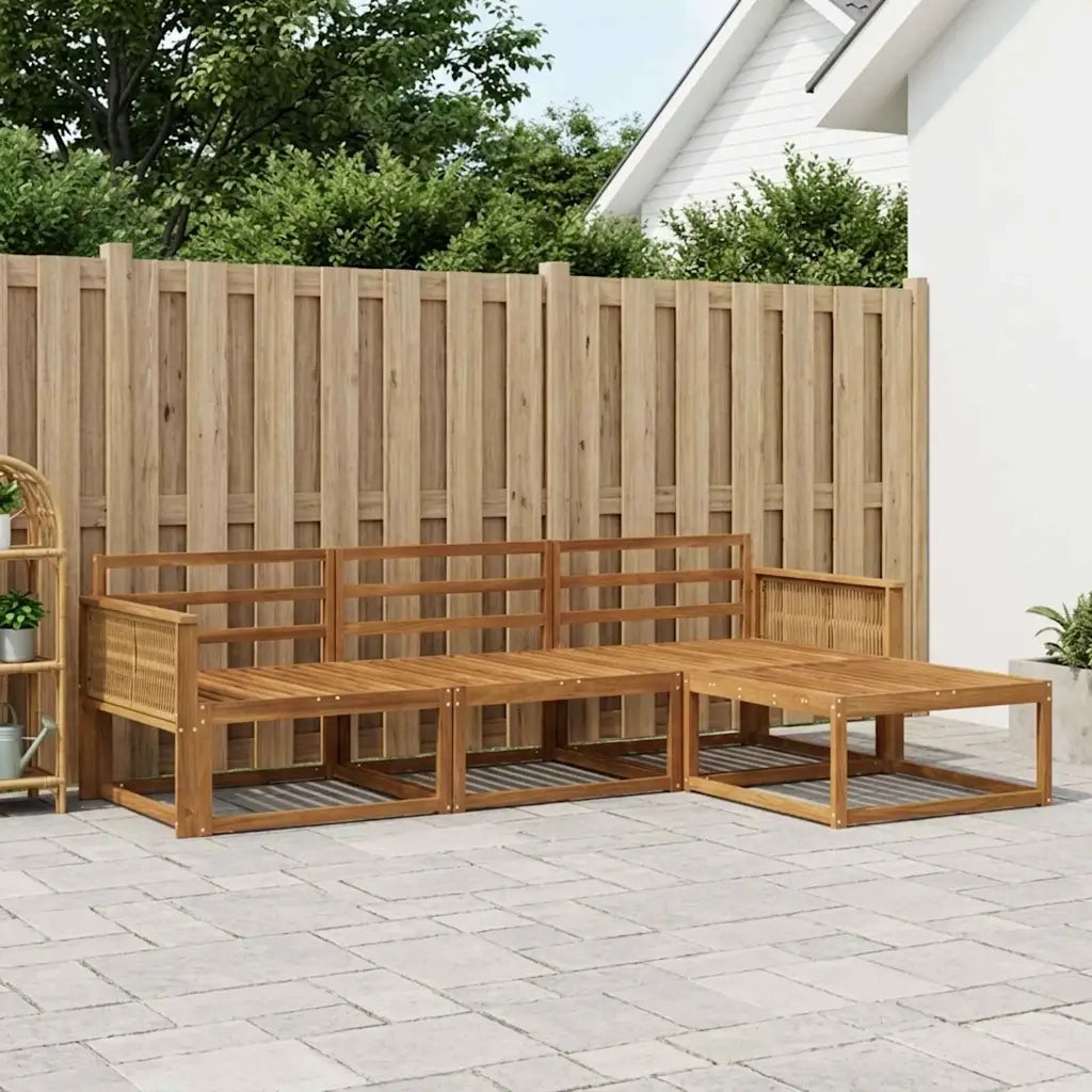 Set di divani da esterno 4 pcs Naturale