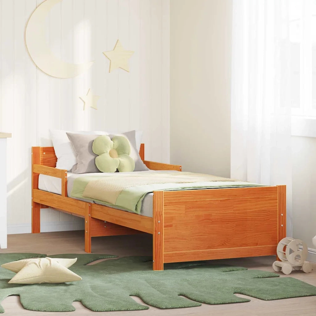 Struttura del letto con testiera-Giroletto con Testiera Marrone cerato 80 x 200 cm 503150