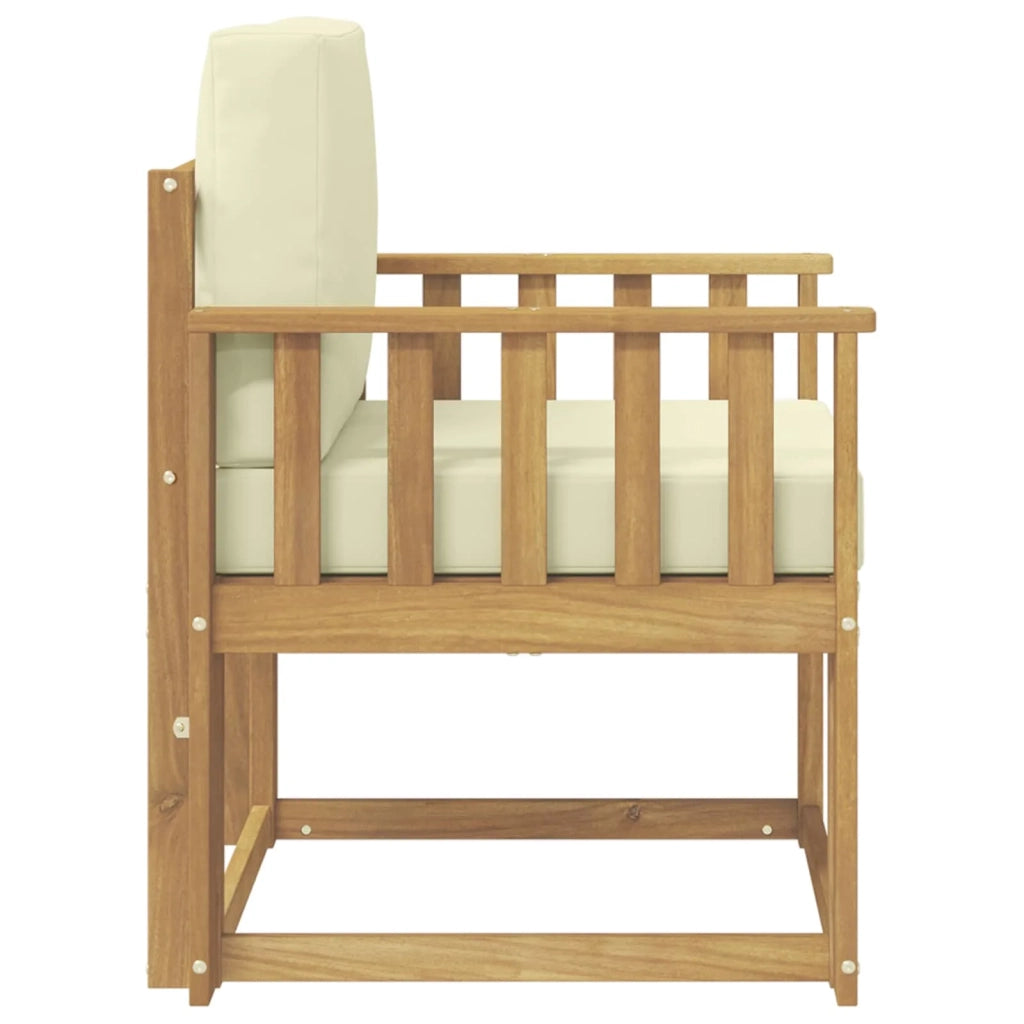 2 Pezzo Set di divani da esterno-Sofa da giardino Poliestere Bianco e Crema 704970