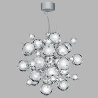 Lampadario Contemporaneo Molecola Acciaio Cromo 12 Luci G4 1,5X12W