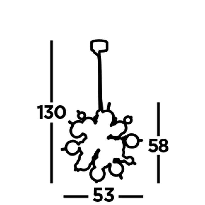 Lampadario Contemporaneo Molecola Acciaio Cromo 12 Luci G4 1,5X12W