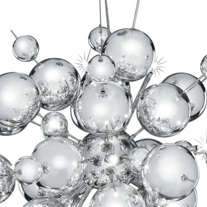 Lampadario Contemporaneo Molecola Acciaio Cromo 12 Luci G4 1,5X12W