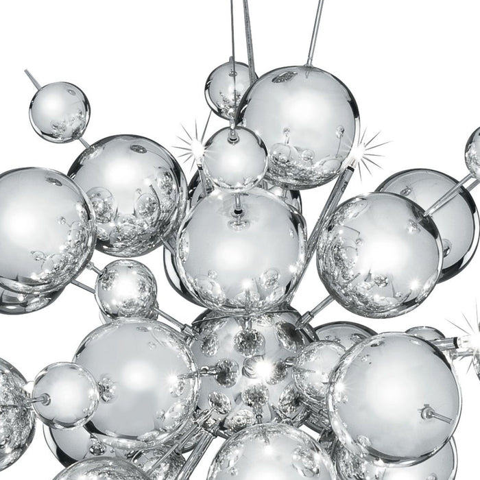 Lampadario Contemporaneo Molecola Acciaio Cromo 12 Luci G4 1,5X12W