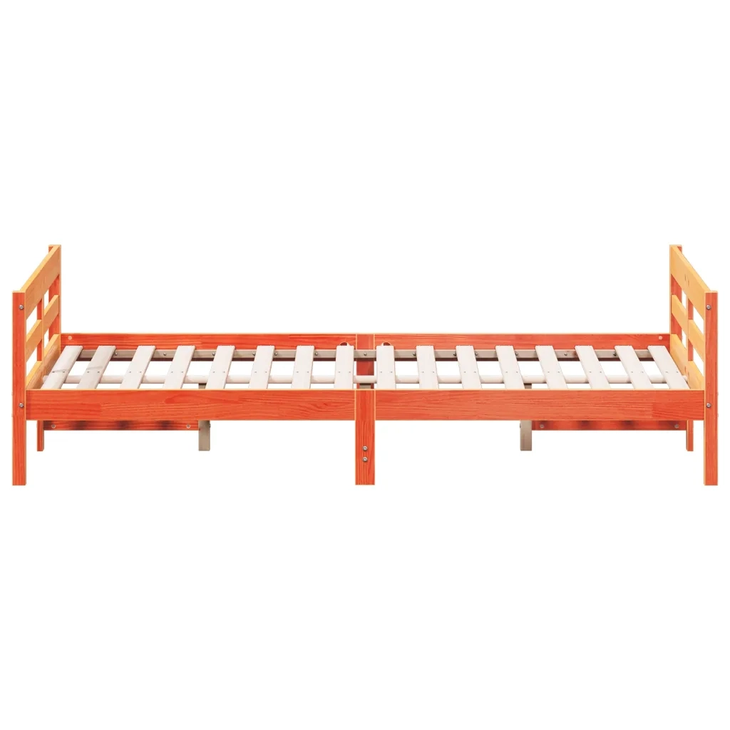 Letto senza Materasso Marrone Cera 120x200 cm in Legno di Pino