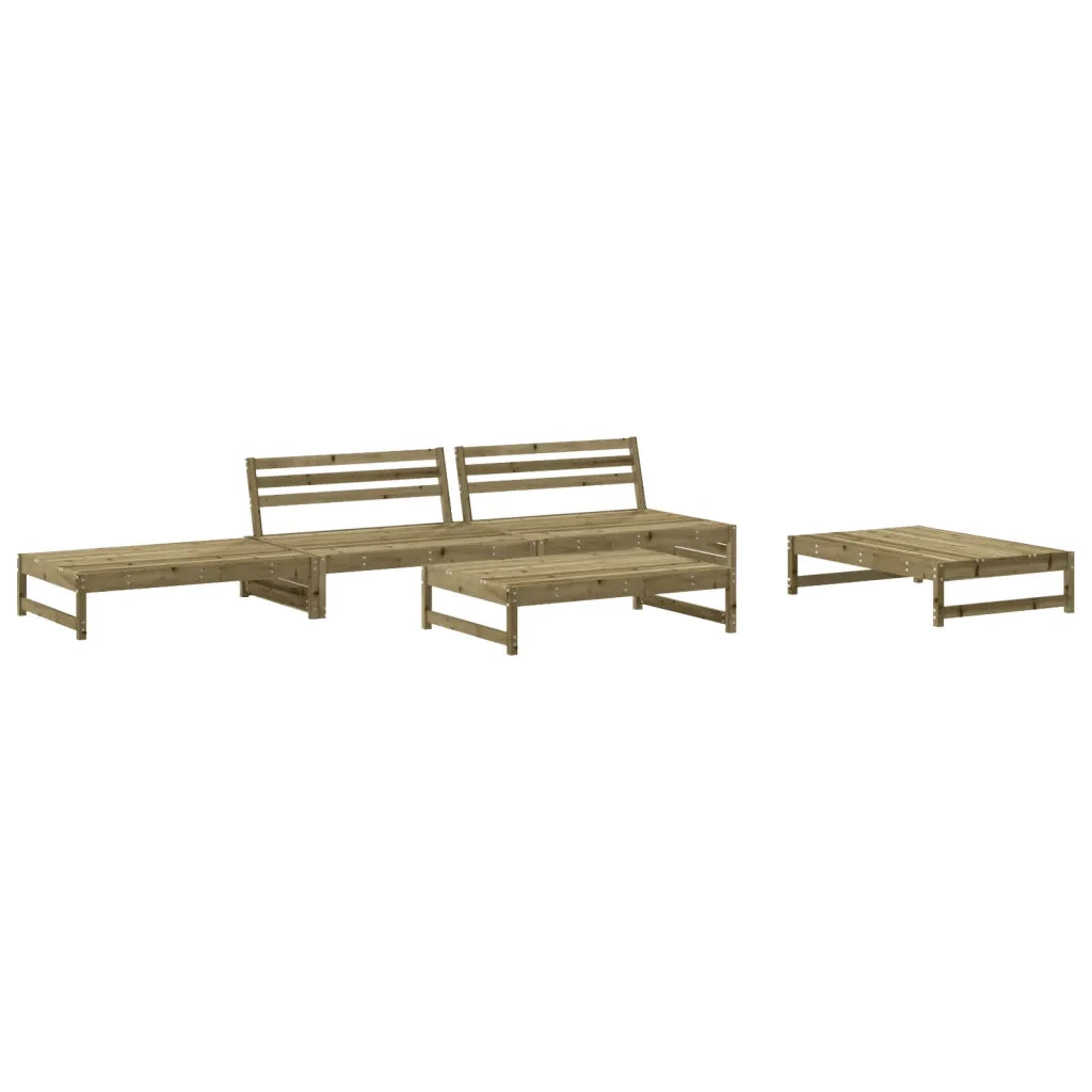 Set Divani da Giardino 5pz con Cuscini Legno Impregnato di Pino 3186122