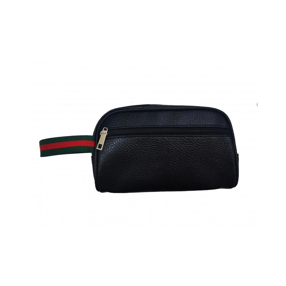 Trade Shop - Pochette Uomo Gancio Borsello No Tracolla Beauty Case Borsa Eco Pelle Vintage -