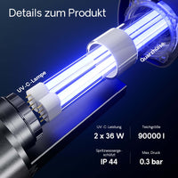 CUV-2072 Chiarificatore UVC 72W Sterilizzatore per laghetti contro le alghe