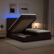 Letto Ottomano con Materasso e LED Marrone Scuro 180 x 200 cm 3458461