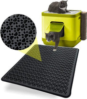 Matrice per gatto, Matrice per gatto Pieno per gatto Grande XXL Sottofondo Matrice per gatto Impermeabile Disegno a doppia lastra Mat%100 EVA di gatti e accessori (60-74 cm, Nero)