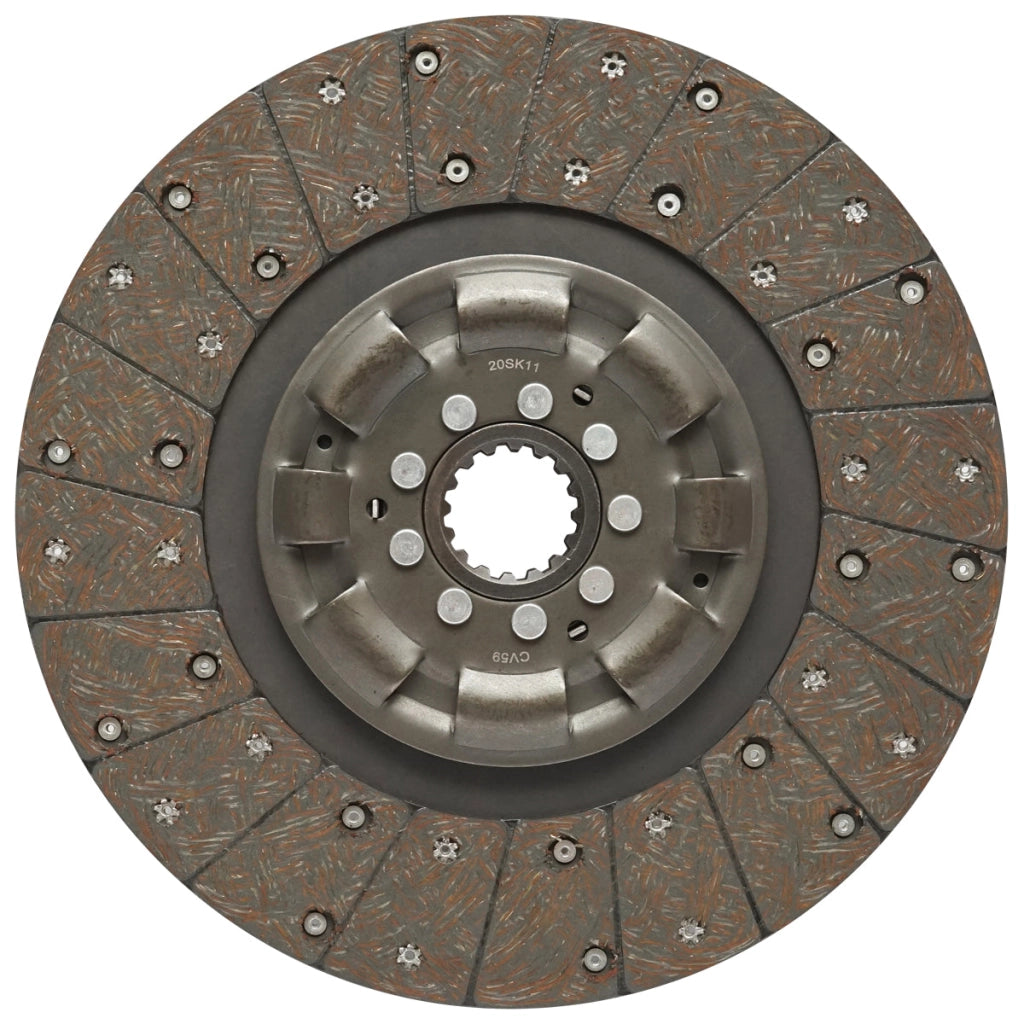 Disco frizione con ferodo e molla 16 scanalature per trattore forestale con motore Perkins