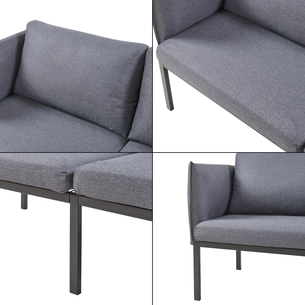 Divano/poltrona a 2 posti 69 x 158 x 63 cm grigio scuro 03_0009133