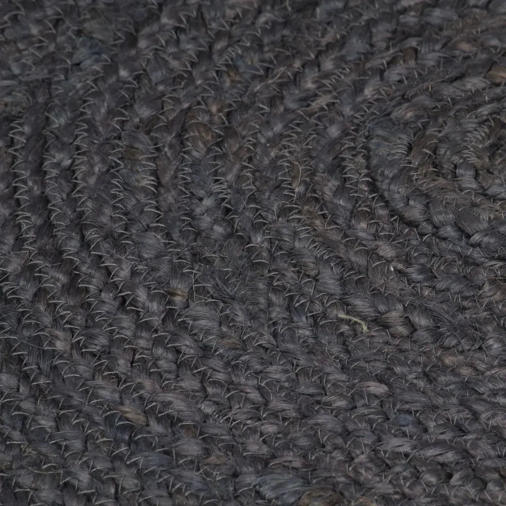 Tappeto Lavorato a Mano in Juta Rotondo 120 cm Grigio Scuro 133666