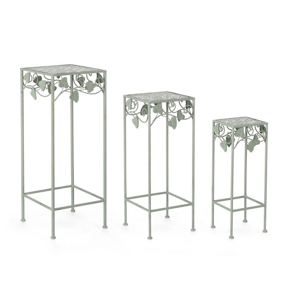 Set 2 Porta Fiori in Metallo Verde Rustico da Interno - GIANNA