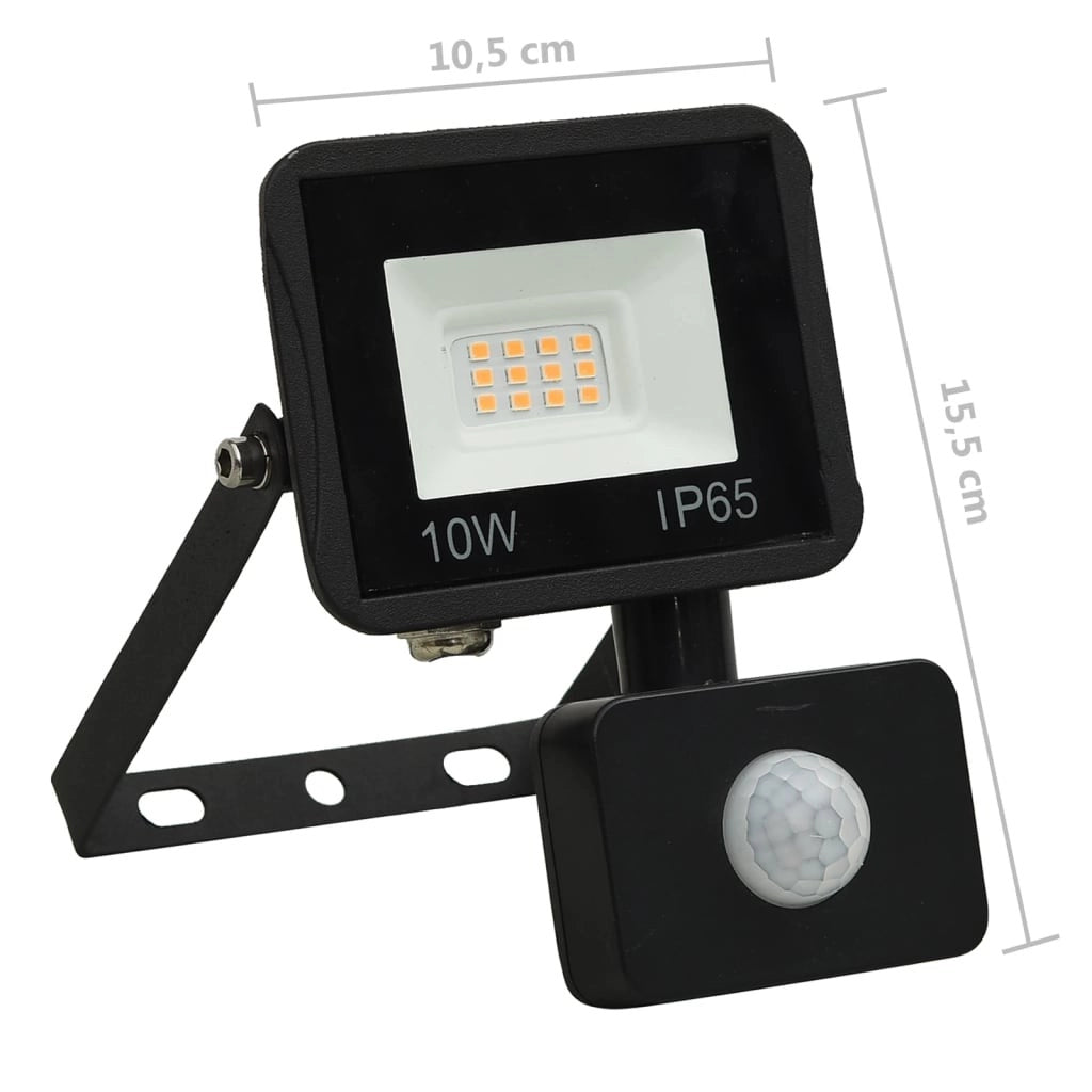 Faro LED 10W Faretto Slim Con Sensore Movimento Pir Crepuscolare ip65 - ZENCOCCO