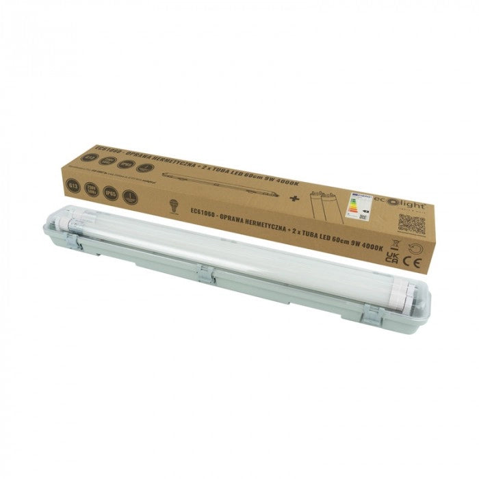 Plafoniera LED stagna 2xT8 60 cm 4000K Ecolight