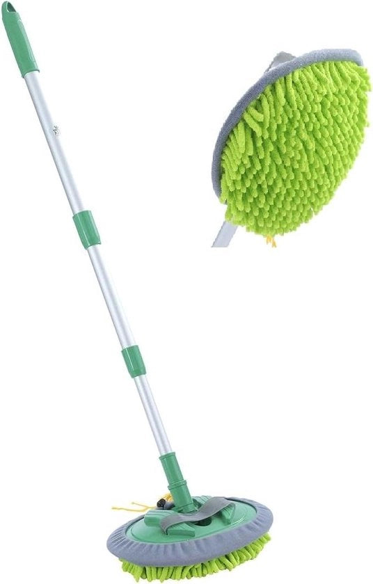 Asse da stiro estensibile in alluminio 55-108CM lunga maniglia 2 in 1 Chenille microfibra spazzola per auto, furgone, SUV, RV, caravan e casa spazzola da stiro telescopica