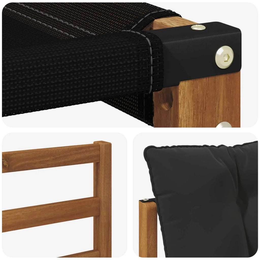 Set di divani da esterno-Sofa da giardino Legno di Acacia Massello e Textilene 290360