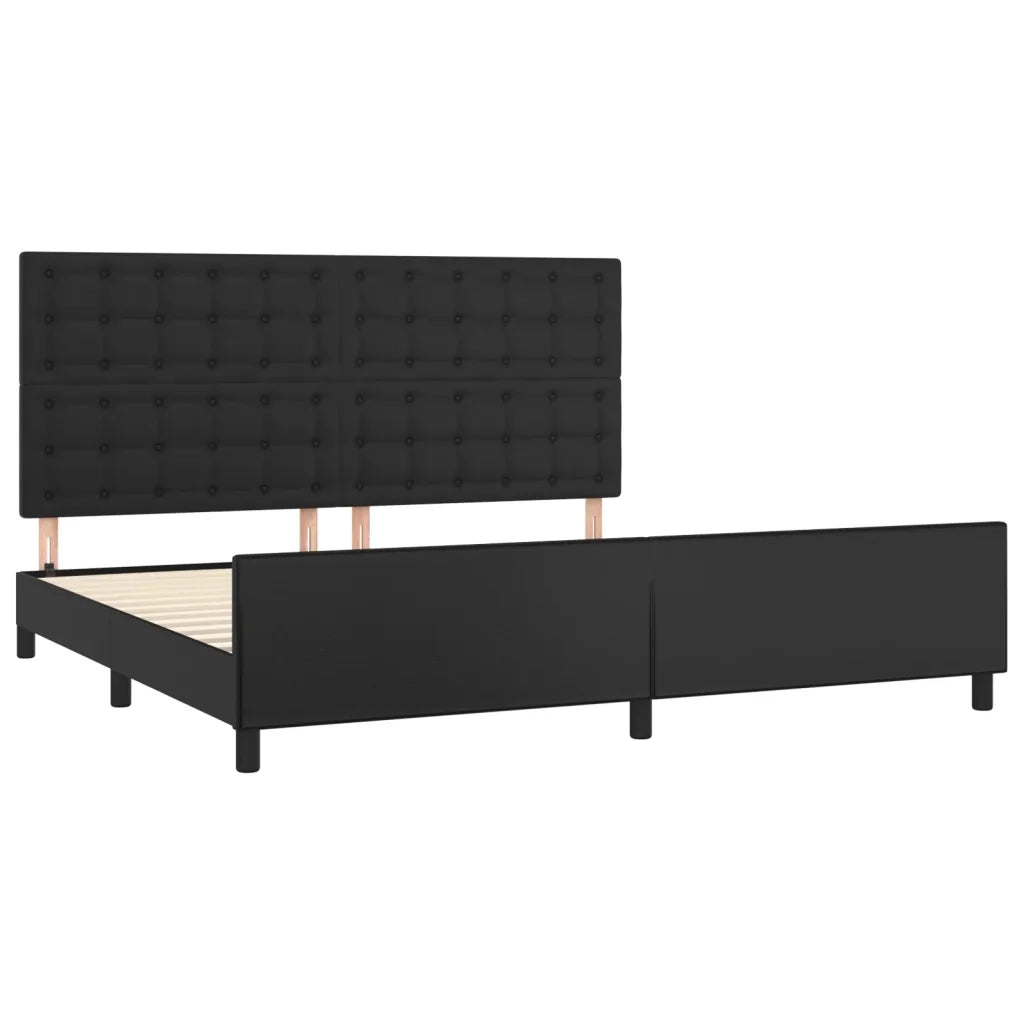 Giroletto con Testiera Nero 200x200 cm in Similpelle cod mxl 63158