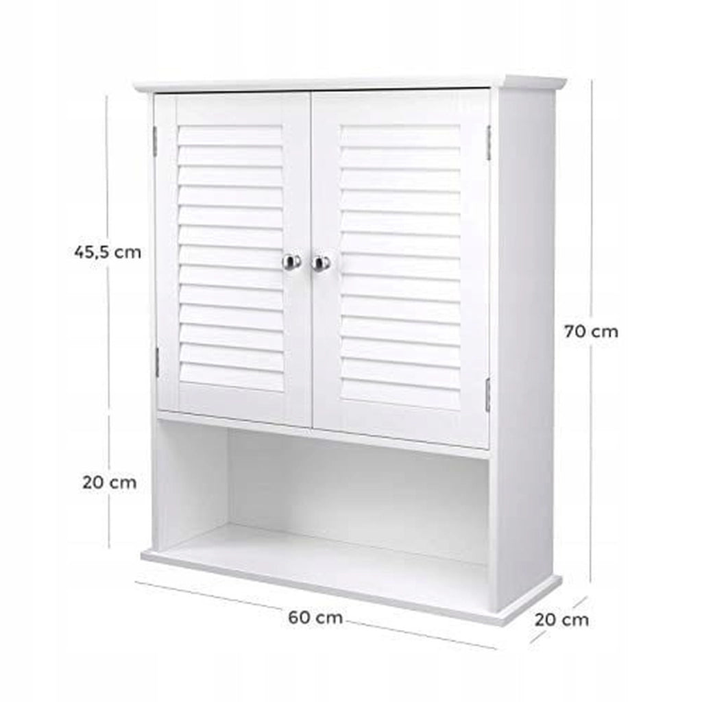 Pensile da bagno bianco BBC27WT con ante a persiana