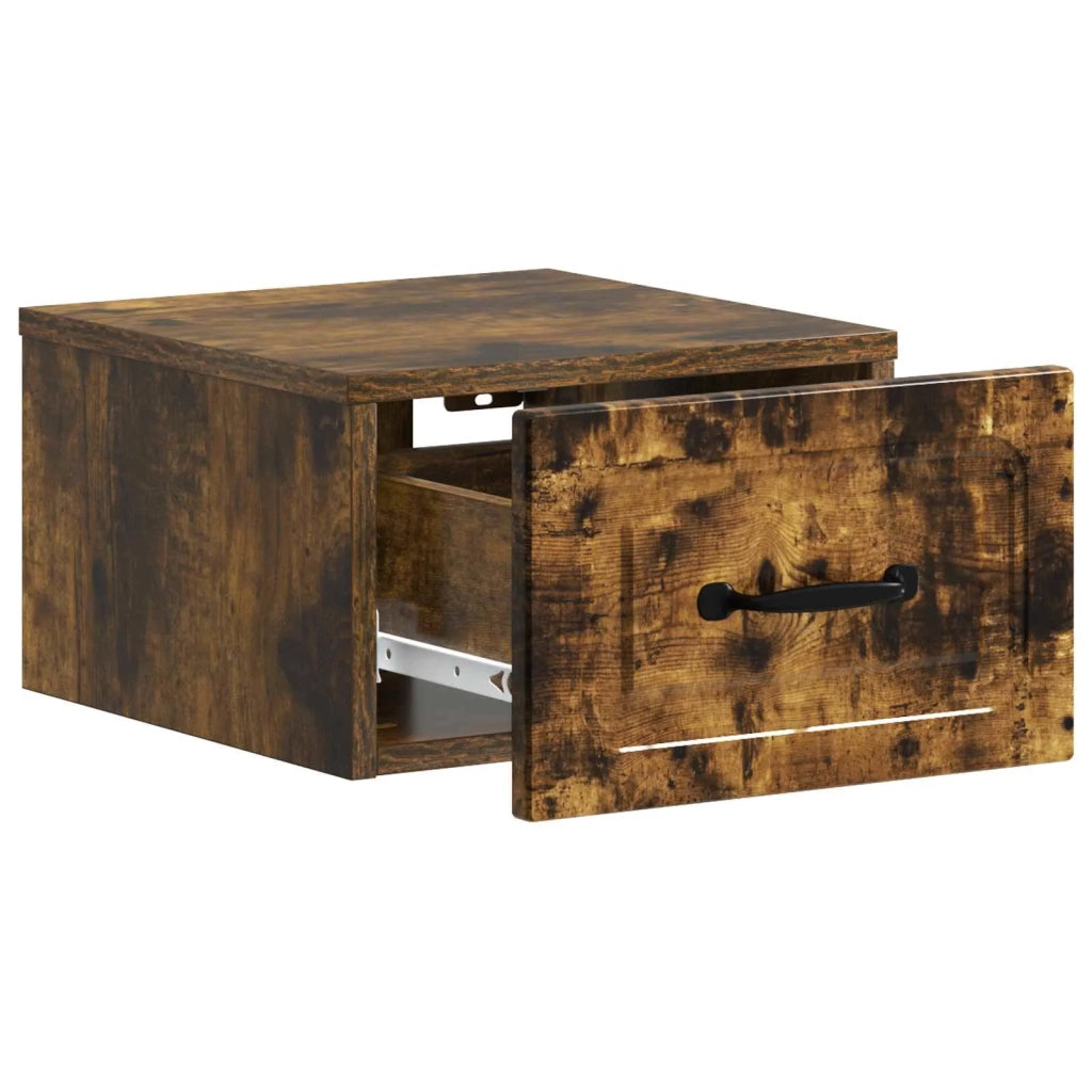 Mobiletto da notte a muro Rovere Fumo 34,5 x 33 x 20 cm 899285