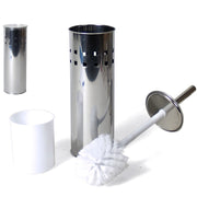 Trade Shop - Portascopino Con Spazzolone Scopino Per Wc In Acciaio 26x10cm Accessori Bagno -