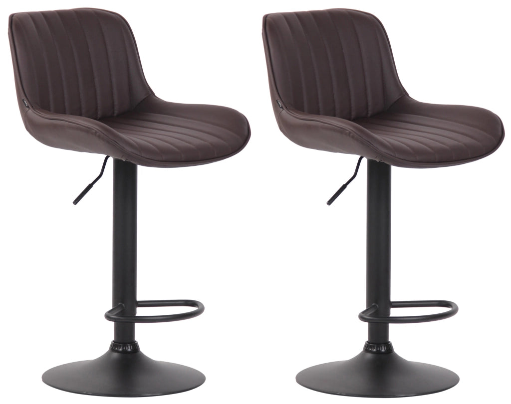 Set di 2 sgabelli da bar Lentini in similpelle marrone,nero